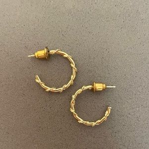 Vintage 14K Rope Twist Hoops